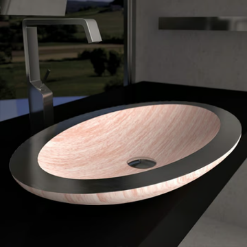 ARES - Countertop oval washbasin by Glass Design - view 3
